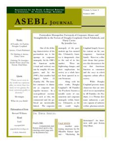ASEBL Journal vol 5 no 2 Summer 2009
