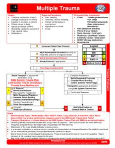 Multiple Trauma History Time and mechanism of injury Damage to structure or vehicle Location in structure or vehicle Others injured or dead