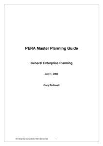 PERA Master Planning Guide  General Enterprise Planning July 1, 2009