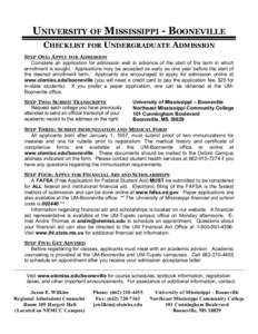 Microsoft Word - Undergraduate Admissions Checklist.doc