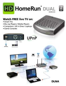 DUAL HDHR4-2US Watch FREE live TV on: • Smart TVs • Blu-ray Players / Media Players