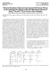 Nuclear physics / Isotopes / Atlantic Ocean / North Atlantic Deep Water / Claude Hillaire-Marcel / Labrador Sea / Isotope analysis / Inductively coupled plasma mass spectrometry / Water mass / Chemistry / Science / Mass spectrometry