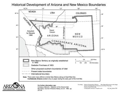 Courtesy: Arizona Geographic Alliance http://geoalliance.asu.edu/azga School of Geographical Sciences and Urban Planning Arizona State University Cartographer Barbara Trapido-Lurie AZ_hist_bdries.PDF