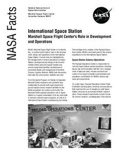 NASA Facts  National Aeronautics and Space Administration Marshall Space Flight Center Huntsville, Alabama 35812