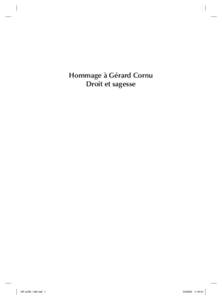 Hommage à Gérard Cornu Droit et sagesse MP_IaVIII_1a84.indd I:45:42