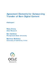 Agreement Elements for Outsourcing Transfer of Born Digital Content