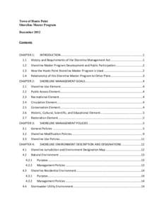 Town of Hunts Point Shoreline Master Program December 2012 Contents	
   	
  