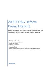 2009 COAG Reform Council Report