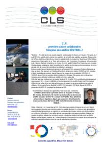 CLS, première station collaborative française du satellite SENTINEL-1 