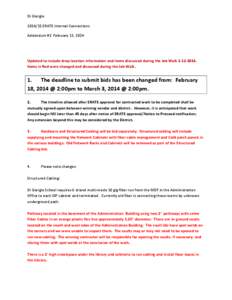 Di Giorgio[removed]ERATE Internal Connections Addendum #2 February 13, 2014 Updated to include drop location information and items discussed during the Job Walk[removed]Items in Red were changed and discussed during t