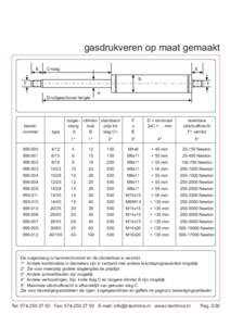 gasdrukveren op maat gemaakt E E  C=slag
