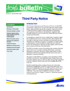 FOIP Bulletin No. 10: Third Party Notice