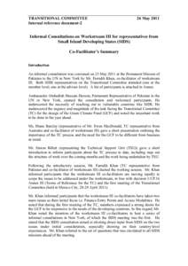 TRANSITIONAL COMMITTEE Internal reference document-2 26 May[removed]Informal Consultations on Workstream III for representatives from