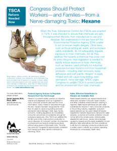 Congress Should Protect Workers—and Families—from a Nerve-damaging Toxic: Hexane TSCA Reform