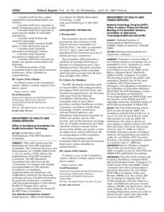 [removed]Federal Register / Vol. 74, No[removed]Wednesday, April 29, [removed]Notices Æ 1 member shall be from a labor organization representing health care