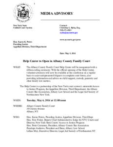 1  MEDIA ADVISORY New York State Unified Court System