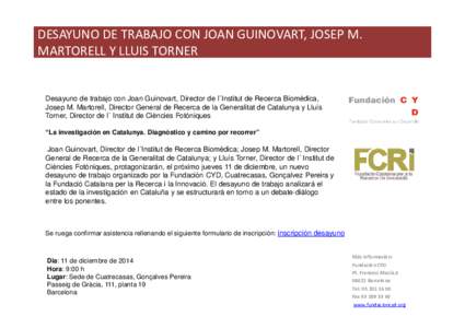 Invitación_Desayuno de trabajo_Guinovart, Martorell, Toner_Cuatrecasas_ 4 diciembre 2014