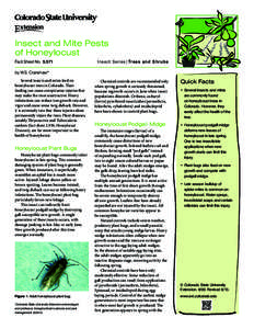 Insect and Mite Pests of Honeylocust Fact Sheet No.	[removed]Insect Series|Trees and Shrubs