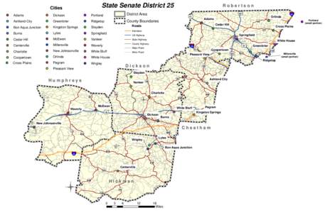 State Senate District 25  Cities Adams  Dickson