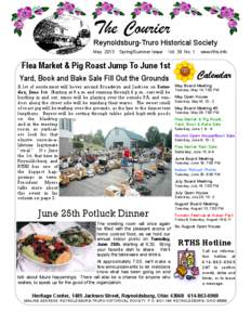 The Courier Reynoldsburg-Truro Historical Society May 2013 Spring/Summer Issue