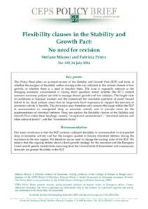 Flexibility clauses in the Stability and Growth Pact: No need for revision Stefano Micossi and Fabrizia Peirce No. 319, 24 July 2014