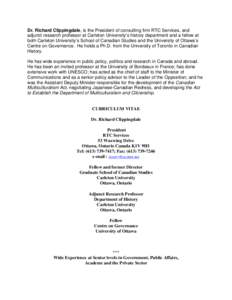 Education / Keith Bezanson / Canadian International Council / Association of Commonwealth Universities / Carleton University / University of Ottawa