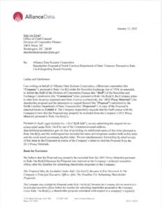 Alliance Data Systems Corporation; Rule 14a-8 no-action letter