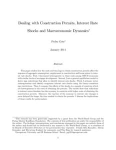 Dealing with Construction Permits, Interest Rate Shocks and Macroeconomic Dynamics Pedro Getey JanuaryAbstract