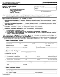 Form DOH-30 - Adoptee Registration Form