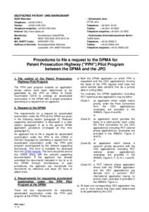 Procedures to file a request to the DPMA for Patent Prosecution Highway (