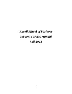 Ancell School of Business Student Success Manual Fall[removed]