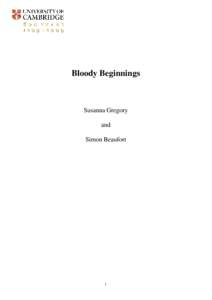 Bloody Beginnings  Susanna Gregory and Simon Beaufort