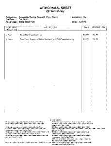 WITHDRAWAL SHEET Clinton Library Collection: Domestic Policy Council, Carol Rasco OAlBox: OA 7452 File Folder: AIDS[removed])