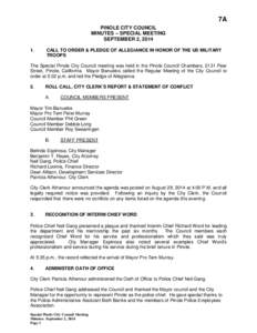 7A PINOLE CITY COUNCIL MINUTES – SPECIAL MEETING SEPTEMBER 2, 2014 1.
