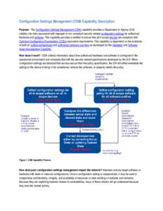 Configuration Settings Management Capability Description