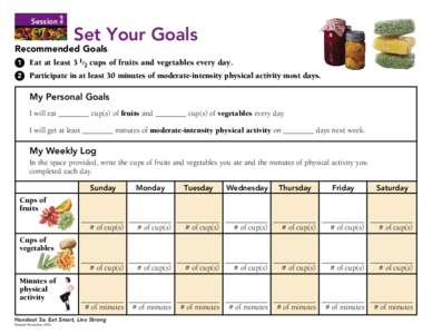 Session 3  Set Your Goals Recommended Goals 1