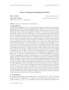 Journal of Machine Learning Research 1 (year) pages  Submitted 4/00; PublishedLinear Thompson Sampling Revisited Marc Abeille
