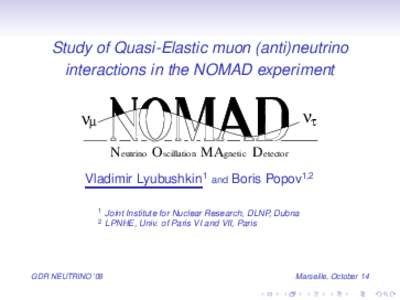 Study of Quasi-Elastic muon (anti)neutrino interactions in the NOMAD experiment ντ  νµ