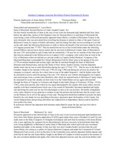 Southern Campaign American Revolution Pension Statements & Rosters Pension Application of James Bailey W9342 Christiana Bailey Transcribed and annotated by C. Leon Harris. Revised 25 June[removed]MD