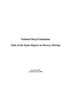 Microsoft Word - Report text - National Sleep Foundation State of the States Report on Drowsy Driving _UPDATED AUG 2008_