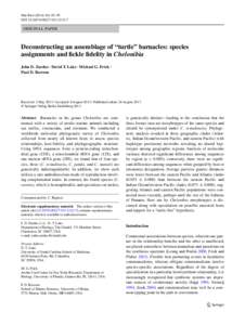 Mar Biol:45–59 DOIs00227ORIGINAL PAPER  Deconstructing an assemblage of “turtle” barnacles: species