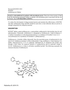 Ketek (telithromycin) Label