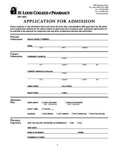Pharmacy school / St. Louis College of Pharmacy / Time and date