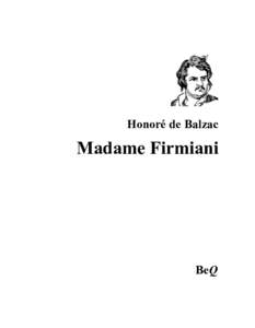 Honoré de Balzac  Madame Firmiani BeQ