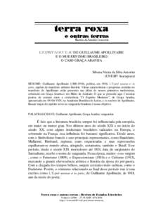 /·(635,7 1289($8 DE GUILLAUME APOLLINAIRE E O MODERNISMO BRASILEIRO: O CASO GRAÇA ARANHA