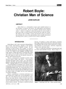 Robert Boyle: Christian Man of Science JOHN KAPLAN