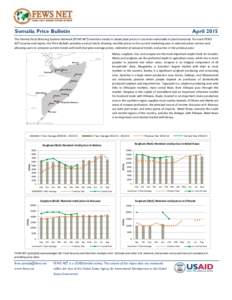 Somalia Price Bulletin  April 2015 The Famine Early Warning Systems Network (FEWS NET) monitors trends in staple food prices in countries vulnerable to food insecurity. For each FEWS NET country and region, the Price Bul