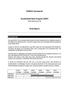 PARIS21 Secretariat  Accelerated Data Program (ADP) DGF[removed]Final Report