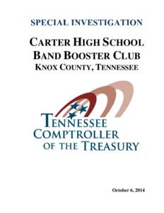 CARTER HIGH SCHOOL BAND BOOSTER CLUB KNOX COUNTY, TENNESSEE October 6, 2014