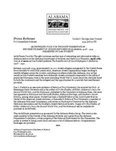 Press Release For Immediate Release Contact: Georgia Ann Conner[removed]